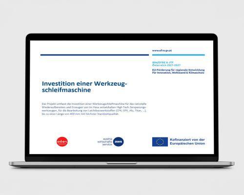 EFRE unterstützt Scheinecker bei der Investition einer Werkzeugschleifmaschine
